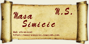 Maša Simičić vizit kartica